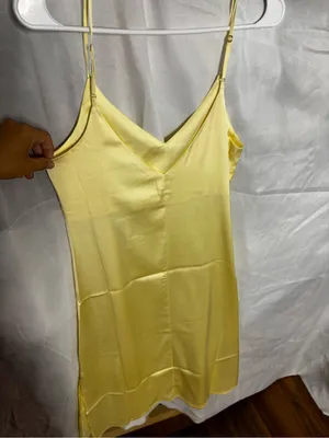 Light Yellow Satin Slip Dress - Unbranded thumbnail 3
