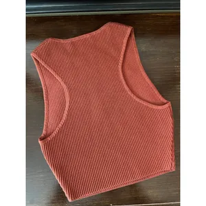 Aritzia Babaton Sculpt Knit‎ Crop Top Size XS Rust thumbnail 3