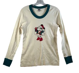 Disney Collection Hanna Andersson‎ Long Sleeve Minnie Mouse Christmas Top Size M thumbnail 1