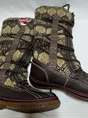 Pajar 63 women’s Brown Patterned Lace-Up Winter Boots snow 7. - 71/2 thumbnail 10