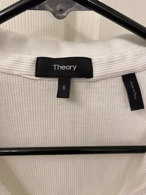 Theory White Ribbed Polo Tank thumbnail 4
