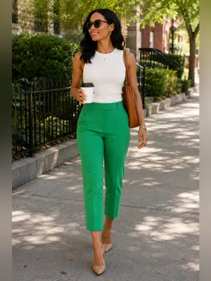 J.Crew Kelsey Pants Size 8 Bright Green Cropped Straight Leg NWT thumbnail 8