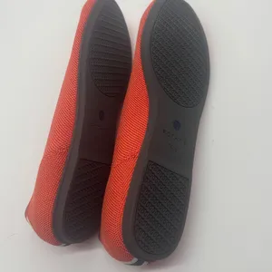 Rothy's The Point Persimmon Marine Heel Stripe Orange Flats Womens 10.5 thumbnail 6