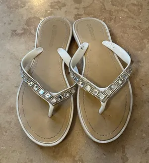 Elegant Tan Embellished Sandals thumbnail 1