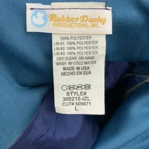 Rubber Ducky L Romper Teal Blue Sweetheart Neck Pleated Tulle Lining Made in USA thumbnail 3