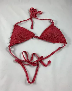 Pink Crochet Bikini Top thumbnail 2
