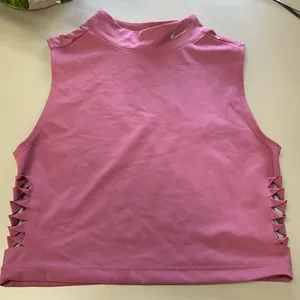 Nike Pro Dri Fit Neck Crop Top Cut Out on Sides thumbnail 1
