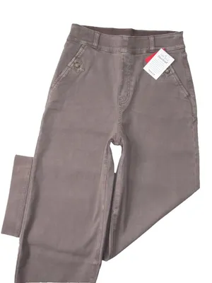 NWT SPANX 20312R Stretch Twill Cropped Wide Leg in Smoke Khaki Pants S thumbnail 1