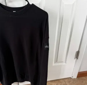 ALO Yoga Black Waffle Knit Crew Tee thumbnail 2