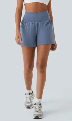 Halara L Womens shorts 5" High-Waisted Light Blue Athletic Shorts L With Tags thumbnail 1