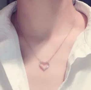 14K Rose Gold Plated Love Heart Pendant Necklace for Women thumbnail 5