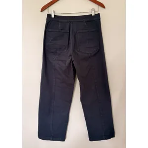 Madewell Emmett Wide Leg Crop Pant Ink Cotton Stretch Welt Pockets High Rise 27 thumbnail 3