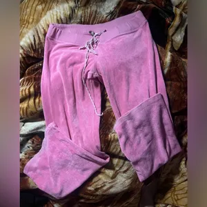 Juicy couture MD velvet bell shaped sweat pants low rise thumbnail 1