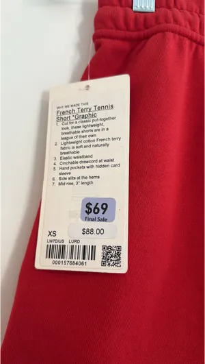 Lululemon XS French Terry Tennis Short thumbnail 9