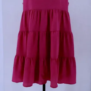 TCEC Tiered Ruffle Mini Dress Womens Size M Pink Halter Sleeveless Coquette thumbnail 3