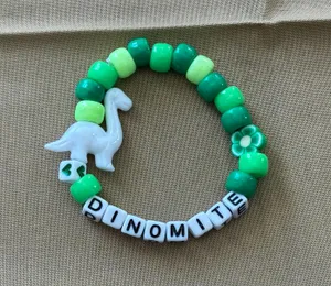 Handmade NEW Lot Of 2 Kandi Bracelets EDM Rave Festival Dinosaur PLUR Colorful Fun thumbnail 8