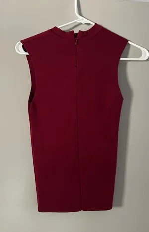 Zara Square Neck Burgundy Top  thumbnail 2