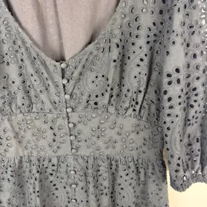 Boston Proper Eyelet Button Front Maxi Dress Size 10 Black Cotton‎ Minimalist thumbnail 3