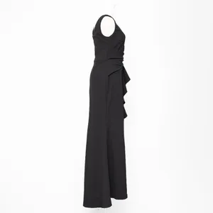 Betsy & Adam. Christine Scuba Crepe Ruffled‎ Bow Gown. thumbnail 4