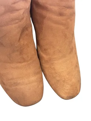 Calvin Klein Cosetta Faux Suede High Calf Tall Boots SZ 9 Heel Classy Boho Chic thumbnail 5