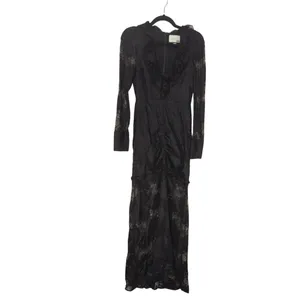 Revolve x ALEXIS Lucasta Lace-Detailed Deep V Maxi Dress Small Whimsical Goth‎ thumbnail 2
