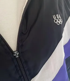 Coolest One of a Kind Nylon USA Olympics Purple Windbreaker Zip Up Jacket thumbnail 3