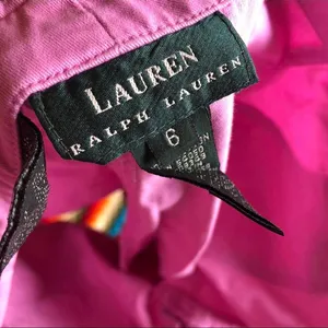 LRL RALPH LAUREN Pink Sporty Preppy Utility Carpenter Cargo Shorts Golf Tennis Country Club Cotton Drawstring Waist Hiking Camping Glamping Adventure Explorer Summer Beach Streetwear Vintage 2000s Y2K Sz 6 - Measurements in pics thumbnail 3