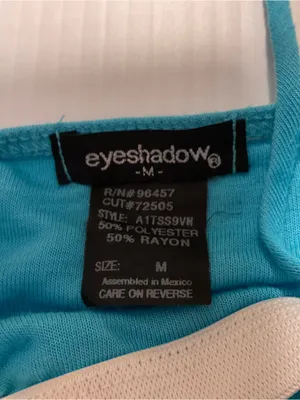 Aqua Blue Babydoll Camisole Eyeshadow Women/Jr Sz M Sequin Trim Shelf Bra Y2K thumbnail 4