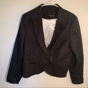 Cynthia Rowley Women's Size XL One Button Blazer Black‎ Lined Pockets Stretch thumbnail 2