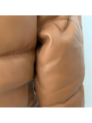 Abercrombie & Fitch vegan leather mini puffer jacket - size S thumbnail 8