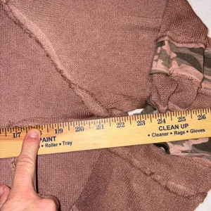 POL Size L Pink Distressed Camo Sleeve Mesh Knit‎ Long Sleeve Top thumbnail 8