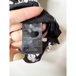 Anthopologie Maeve Black Floral Adagio Ruffle Collar Tie Top Small thumbnail 6