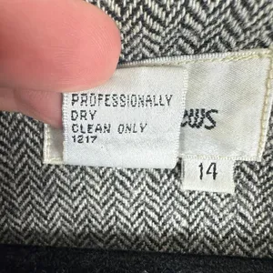 Newport News Vintage Black‎ White Chevron Wool Tweed Long Button Up Pea Coat 14 thumbnail 6