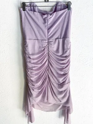 Oh Polly Agate Lilac Rhinestone Corset Ruched Strapless Mini Dress US 8 thumbnail 5