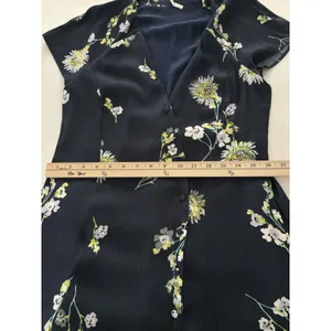 Free People Lost in You Navy Floral Midi Dress Hi Low Size M Western Romantic thumbnail 9