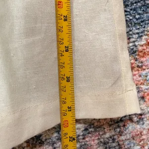 Cream 100% Linen Straight Leg Pants Coastal Summer Trousers Womens Medium thumbnail 8