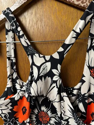 Free People FP Movement Never Better Floral Print Mini Dress Black White Large thumbnail 13