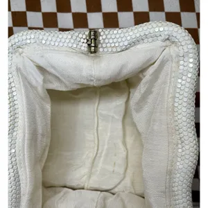 Vintage White Metal Mesh Clutch Purse Mid Century Gate Mouth Evening Bag Bridal thumbnail 8