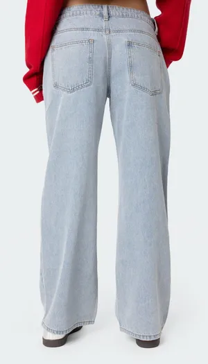 Edikted petite raelynn low waisted jeans thumbnail 2