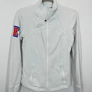 Lululemon LA Clippers Athletic Jacket Zip Up White Women's Size 8 Basketball NBA thumbnail 2