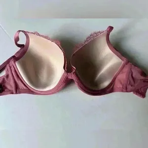 Victoria's Secret Women’s Plunge Dusty Rose Gold Metallic Pink Bra Size‎ 34 DD thumbnail 6