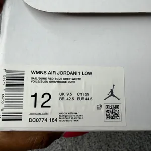 Nike Womens Air Jordan 1 Low Sail Dune Red Blue Grey DC0774-164 Size 12 thumbnail 8