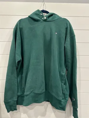 Champion Green Pullover Hoodie with Subtle Logo thumbnail 1