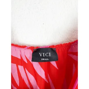 Vici Pink Red Tropical Print Maxi Dress Small Sleeveless Beach Vacation thumbnail 6
