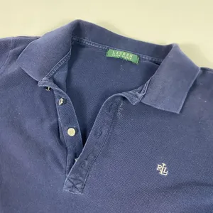 Lauren Ralph Lauren Shirt Womens Medium Blue‎ Polo Collared Short Sleeve RL Logo thumbnail 2