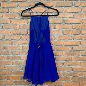 Charlotte Russe Open Back Cocktail Dress Strappy Sleeveless Bright Blue Size M‎ thumbnail 3