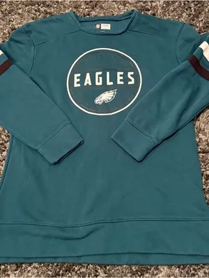 NFL Teal Philadelphia Eagles Pullover Sweatshirt with White Logo thumbnail 1