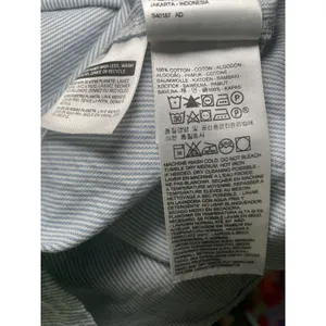 Levis Womens Blue White Striped Tie Neck‎ Button Down Blouse Shirt Medium M thumbnail 5
