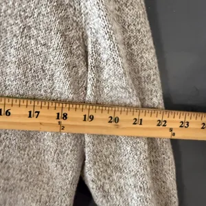 Liz & Co Womens Oatmeal Marled Knit Hoodie Henley Sweater Large Beige‎ Pullover thumbnail 6