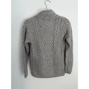 Aran Crafts cable-knit merino wool zippered front coatigan size XS thumbnail 3